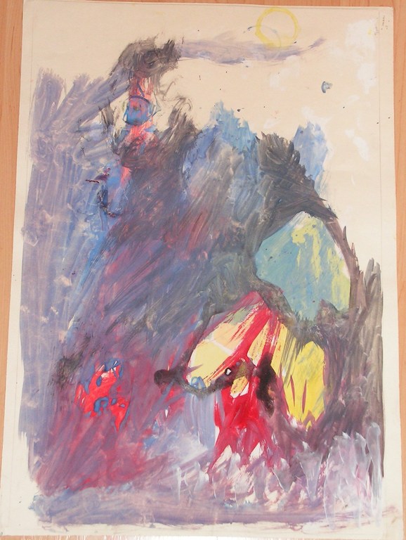 Ans Hey  -  acrylverf op papier  -  Zonder Titel, beide zijden beschilderd! kopen? Bied vanaf 1!