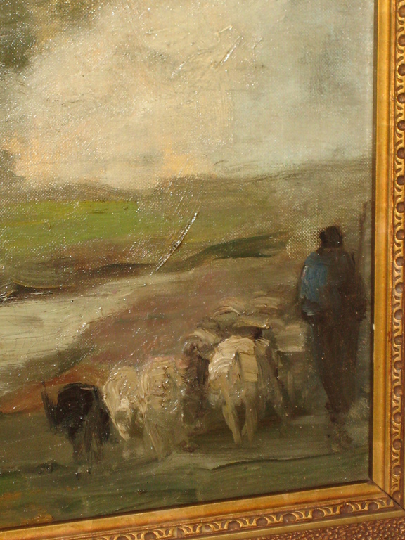 19e eeuws landschap olieverf op doek gesigneerd kopen? Bied vanaf 45!