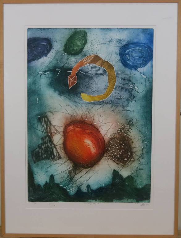 Ad Arma: Kleurenets/Aquatint, Reading my SF - Ingelijst (groot) kopen? Bied vanaf 120!