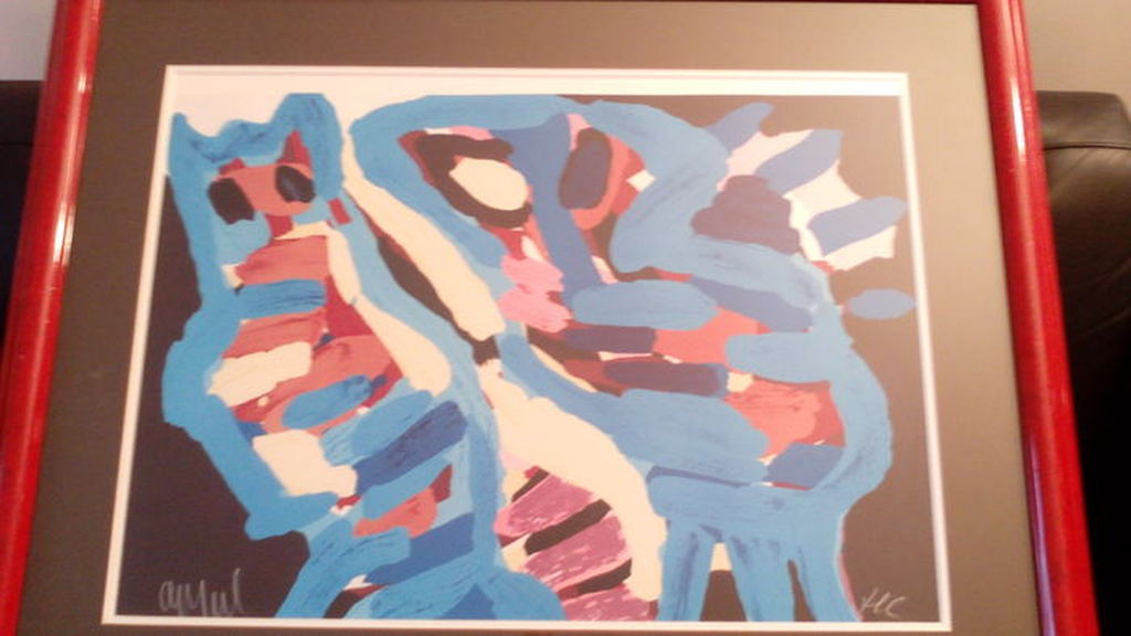 Karel Appel zeefdruk Mooi vrolijk werk uit de Streepjes serie, handgesigneerd. kopen? Bied vanaf 1!