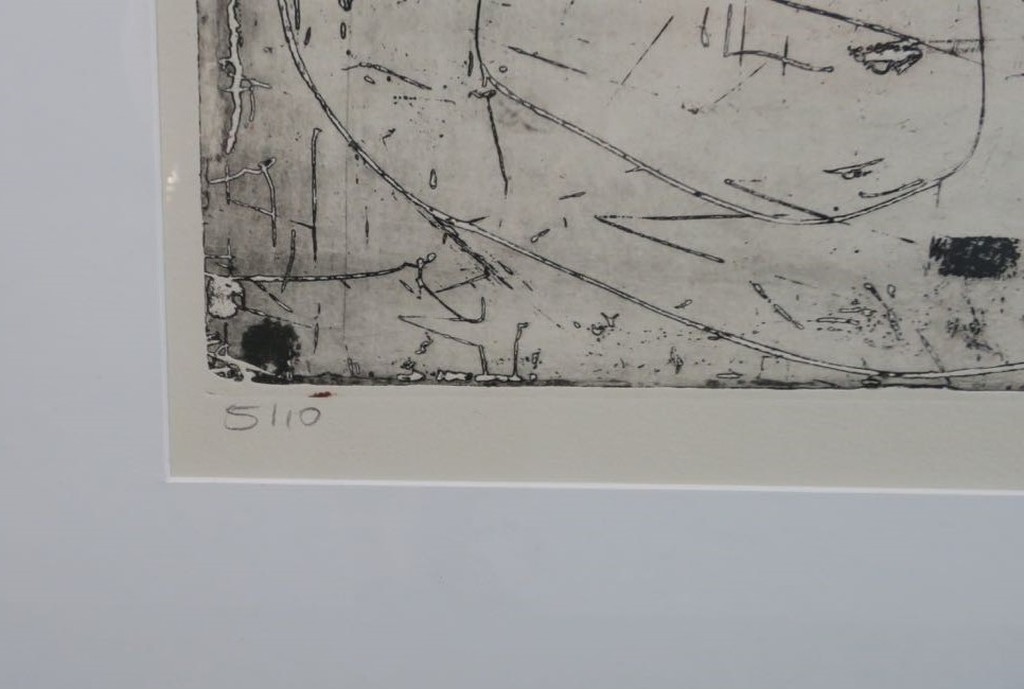 Cees Kortlang: Ets, Compositie in oranje - Ingelijst kopen? Bied vanaf 50!