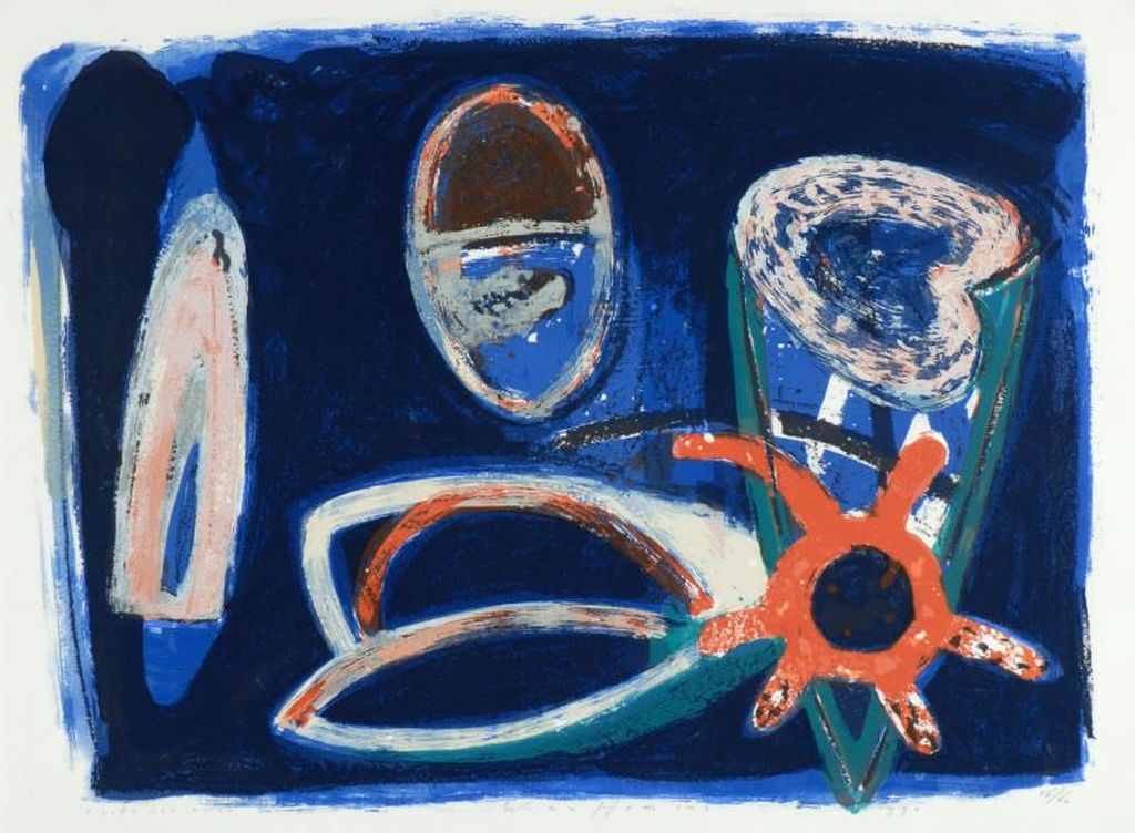 Piet Warffemius,'e bida den la man', zeefdruk in perfecte staat uit 1990. verkocht voor € 65!