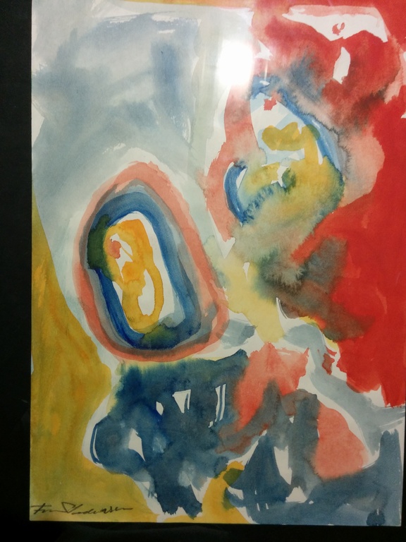 Finn Pedersen origineel aquarel schilderij met lijst verkocht voor € 100!