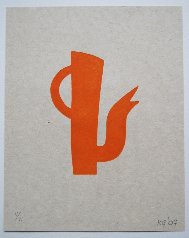 Klaas Gubbels houtdruk 'Oranje kan' - 2007 verkocht voor € 205!
