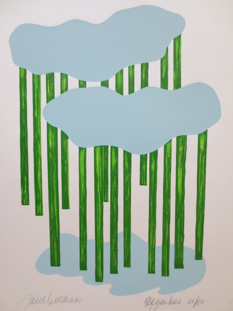 Kortekaas Juul , gesigneerde kleuren zeefdruk -regenbos kopen? Bied vanaf 50!