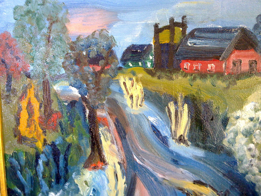 John Foppen "Campagne 1950" Olieverf op doek in kostbare oude lijst. Unica. verkocht voor € 175!