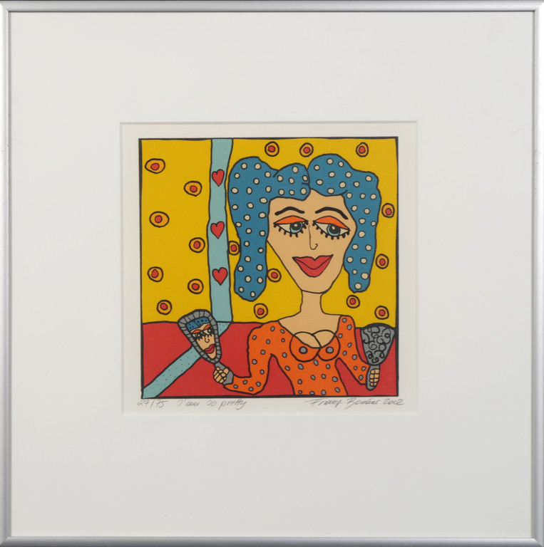 Franz Bodner: Zeefdruk, I'am so pretty - Ingelijst kopen? Bied vanaf 20!