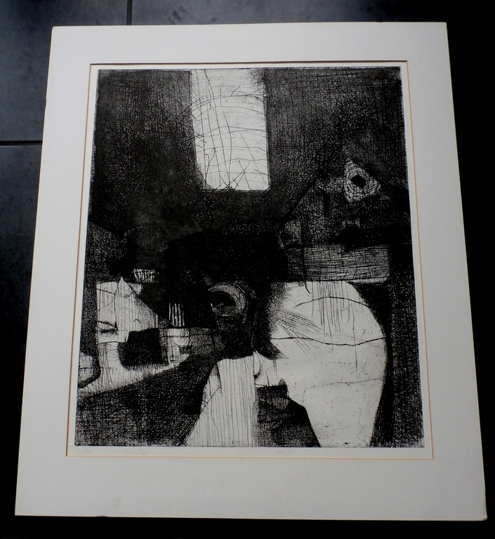 Guillaume le Roy - Ets - Abstracte compositie - 1967 kopen? Bied vanaf 85!