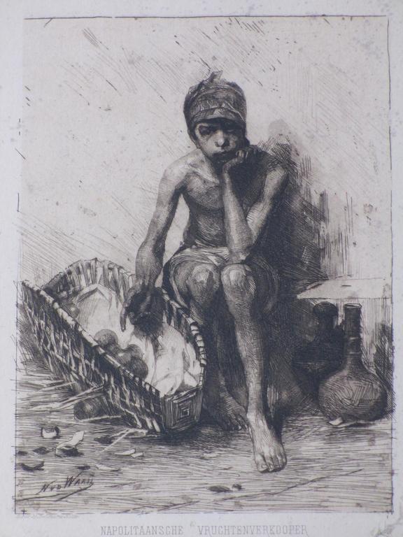 Nicolaas van der Waay, Napolitaanse vruchtenverkoper, Ets verkocht voor € 40!