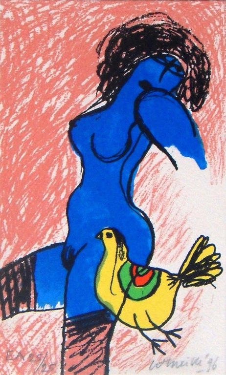 Corneille: naakt in blauw met vogel kopen? Bied vanaf 1!