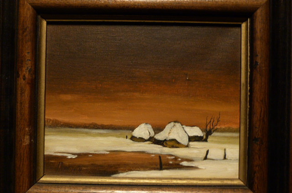 Onbekend kunstenaar, Olieverf op doek, Winterlandschap kopen? Bied vanaf 1!