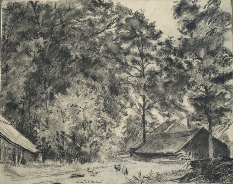 CEES BOLDING (1897-1979) – Tekening – Linde in de Achterhoek –Gesigneerd–ca 1950 verkocht voor € 35!