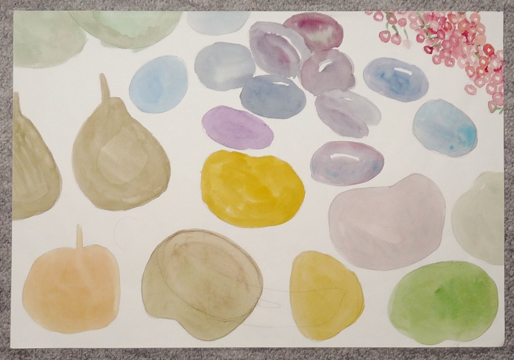 Kees Franse, Aquarel, Studies naar vruchten verkocht voor € 40!