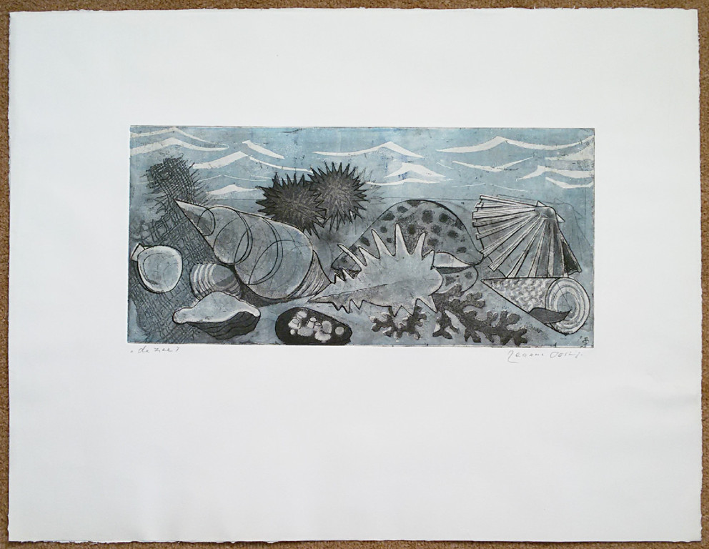 Jeanne Bieruma Oosting - De zee, aquatint ets kopen? Bied vanaf 110!