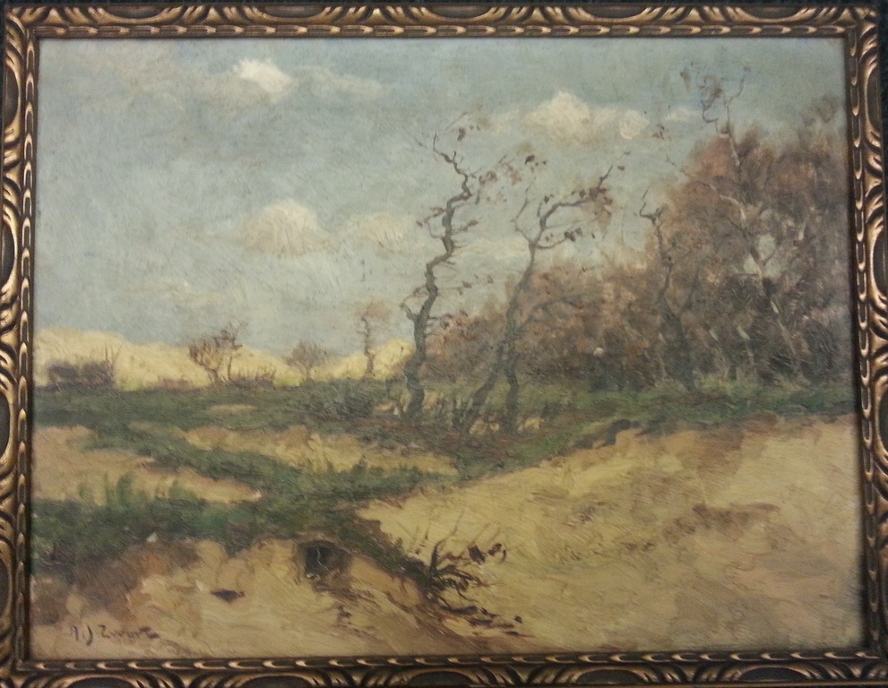 A.J Zwart, heideveld met berken verkocht voor € 200!