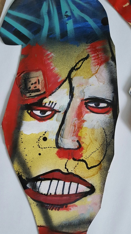 Herman Brood, mixed media, 3 koppen kopen? Bied vanaf 950!
