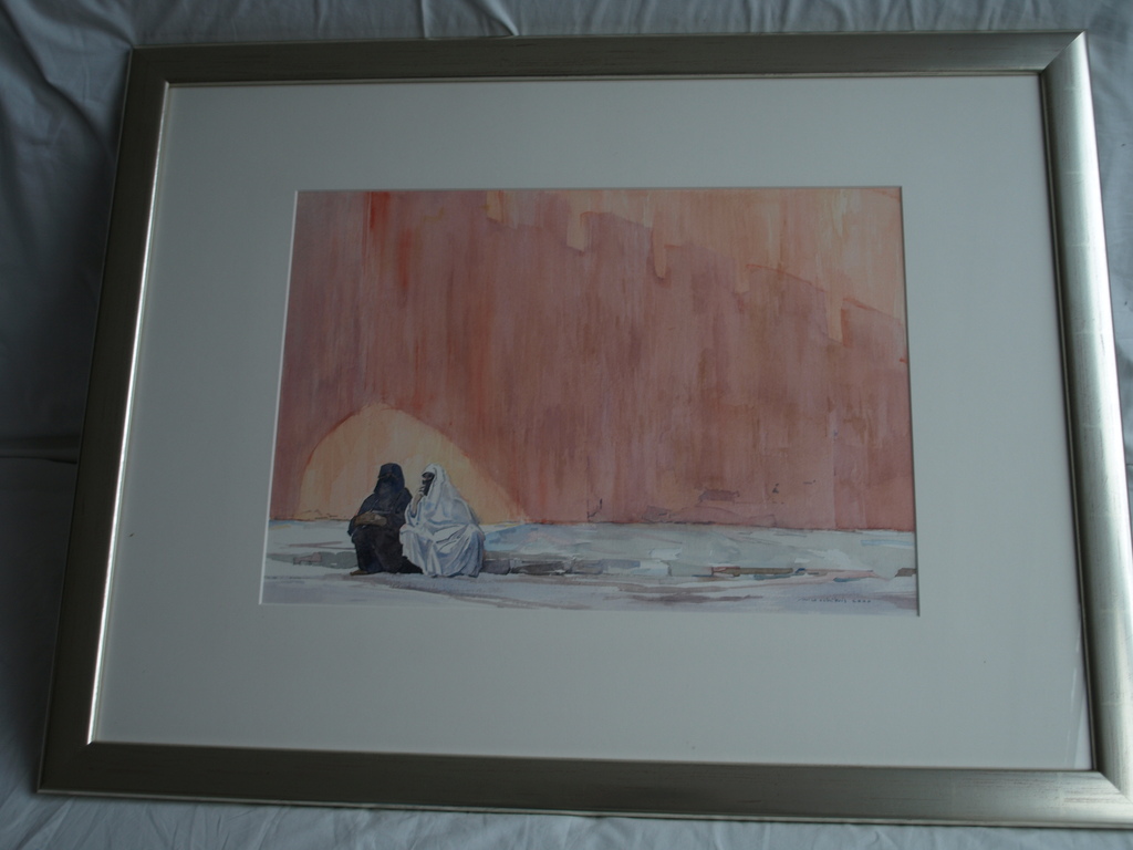 Nico Schelvis : Aquarel – Le mur / Maroc – gesigneerd & ingelijst - 2000 kopen? Bied vanaf 1!