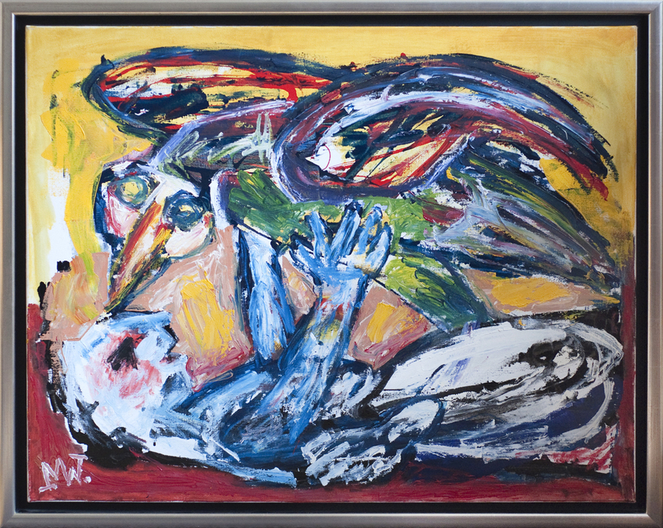 Martin van Wordragen (1928 - 2011), Speelvogel - olieverf op doek - gesigneerd kopen? Bied vanaf 900!