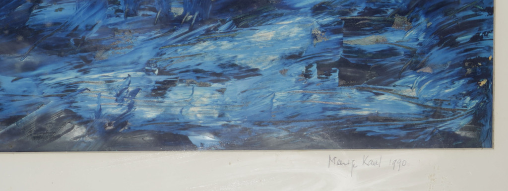 Meertje Kaal: Acryl op papier, Zeegezicht - Ingelijst (Groot) kopen? Bied vanaf 1!