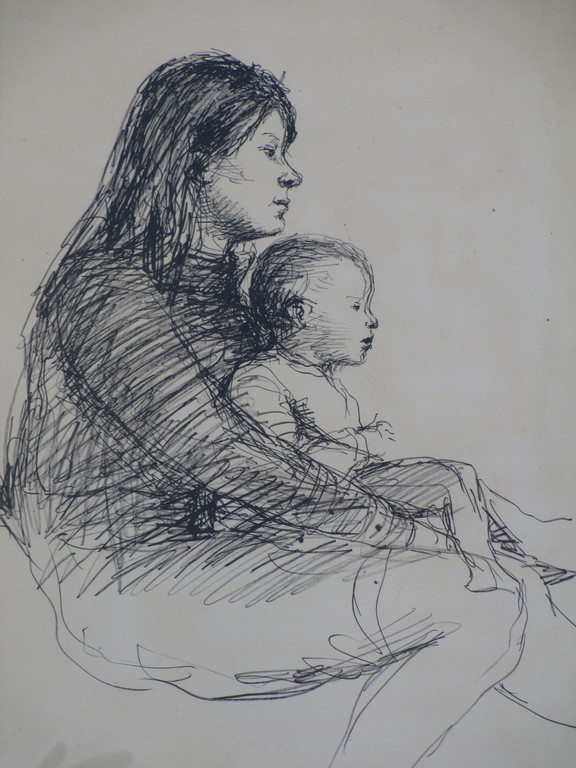 Aat Veldhoen, Moeder en kind, Litho verkocht voor € 45!