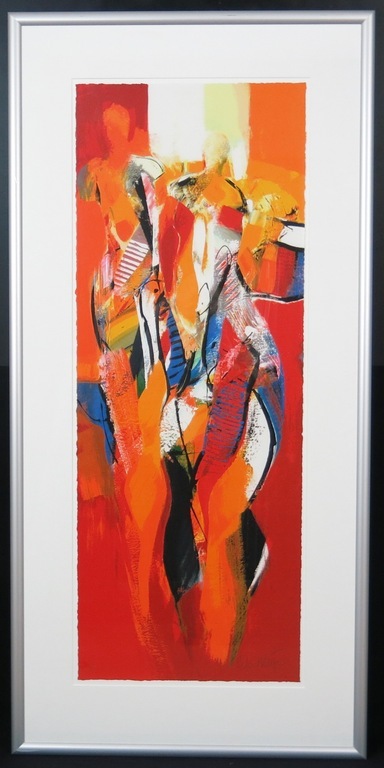 Peter Meijer: Zeefdruk, In het voorbij gaan - Ingelijst (Afwijkend formaat) verkocht voor € 120!