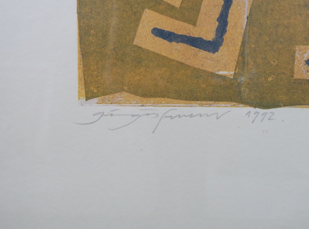 Ferenc Gogos: Houtsnede (Unicum), Reiziger - Ingelijst kopen? Bied vanaf 70!