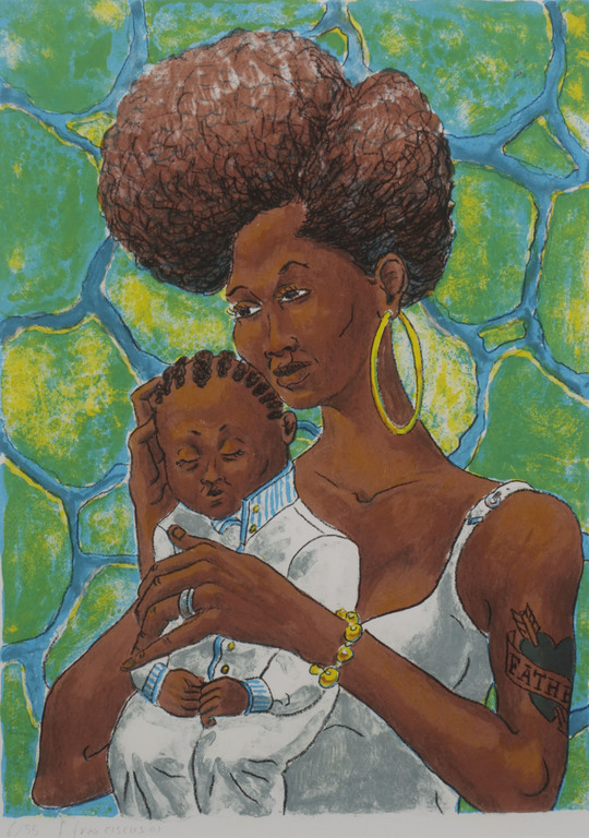 Frans Franciscus: Litho, Zwarte Madonna - Ingelijst kopen? Bied vanaf 1!