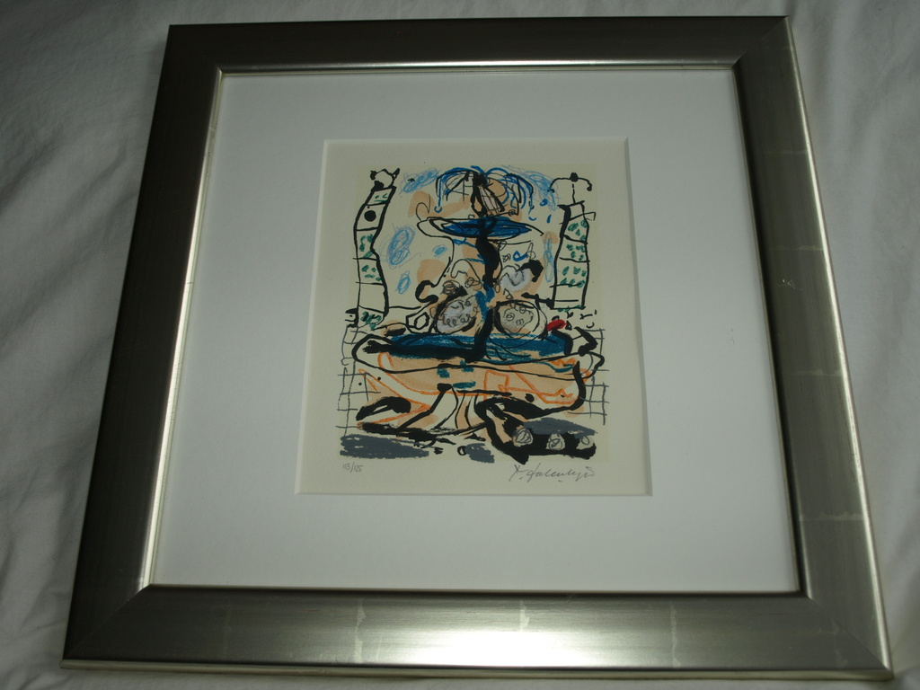 Kees Salentijn : Zeefdruk – Cobra-stijl – Gesigneerd en ingelijst – ca 1995 kopen? Bied vanaf 1!