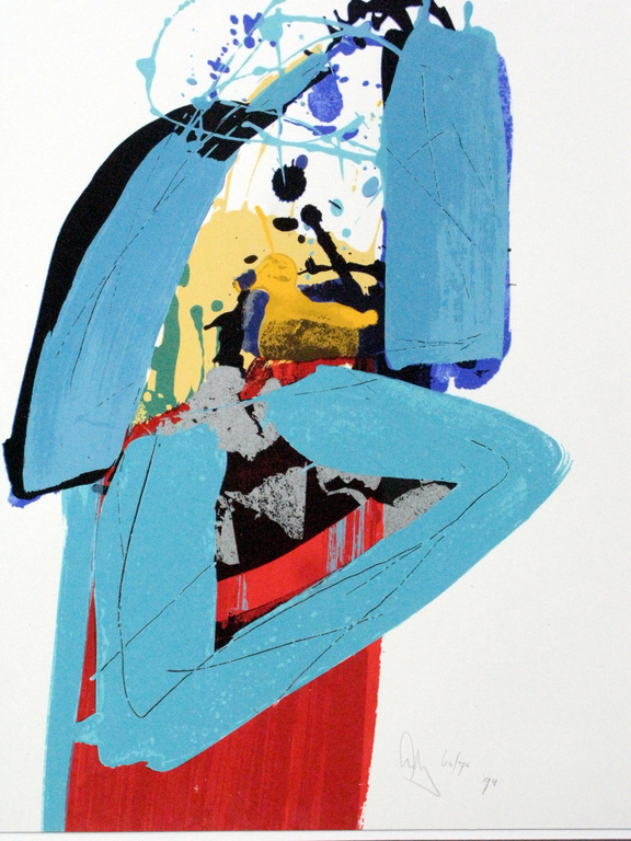 ARTY GRIMM - groot abstract werk uit 1994, GESIGNEERD. verkocht voor € 110!