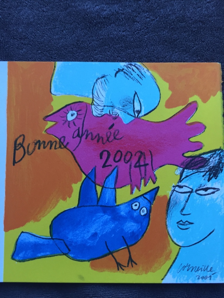 Corneille zeefdruk / Litho 2001  2002  Kerst oud & Nieuw kaart kopen? Bied vanaf 35!