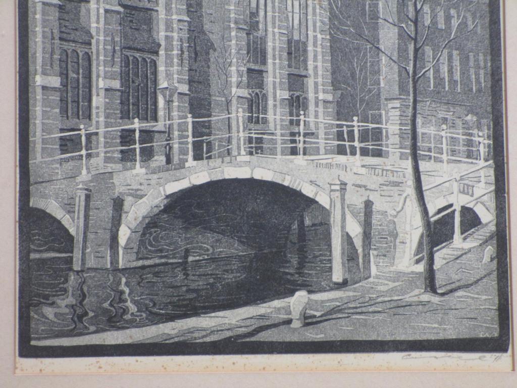 Cornelis van Oel, Houtsnede, Academiegebouw Rapenburg Leiden kopen? Bied vanaf 40!