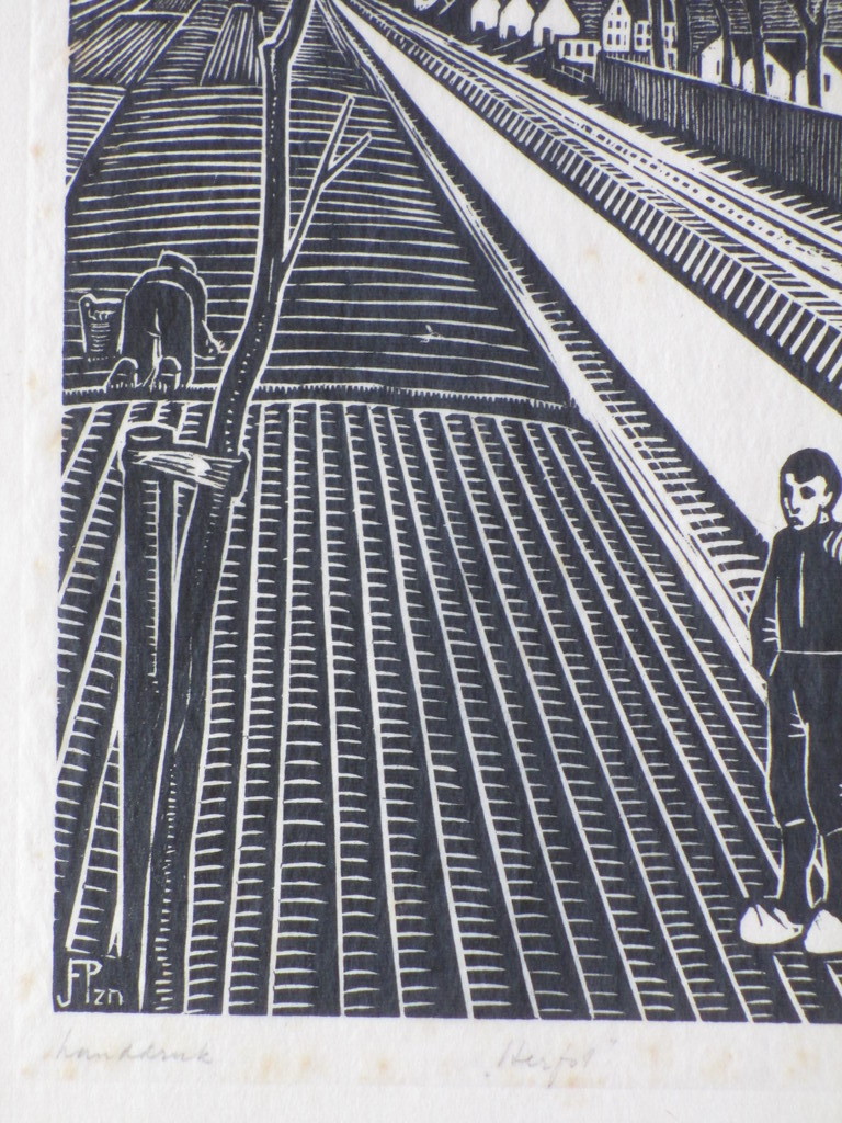 Jan Franken Pzn, Herfst, Houtsnede '25 kopen? Bied vanaf 40!