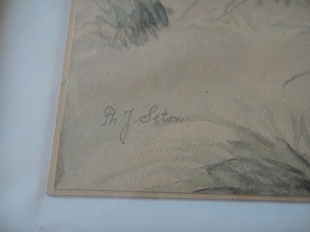 Vermoedelijk Engelse school, aquarel, breiend meisje in duinpan kopen? Bied vanaf 1!