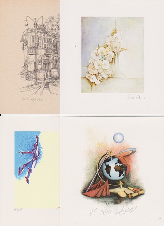 "Artists of the World", o.a. Beckers: Vier lithografien, diverse voorstellingen kopen? Bied vanaf 19!