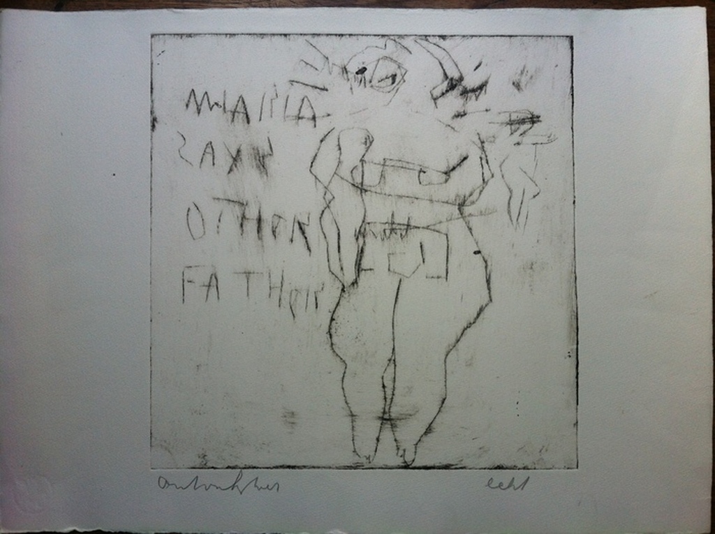 Anton Heyboer, Ets op handgeschept papier  verkocht voor € 60!