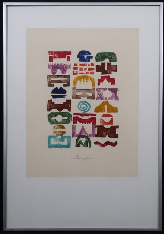 Piet Franzen: Hoogdruk op papier, Z.T. III - Ingelijst kopen? Bied vanaf 35!