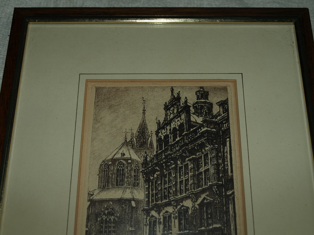 Cornelis Brandenburg: Ets, Stadsgezicht in de winter – Gesigneerd en ingelijst  kopen? Bied vanaf 1!