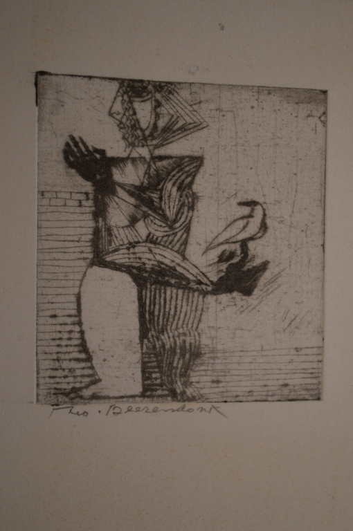 Theo Beerendonk ( 1905-1979) ets, naakt, 12.1971 - 5,5 x 5 (10 x 8 )  verkocht voor € 41!