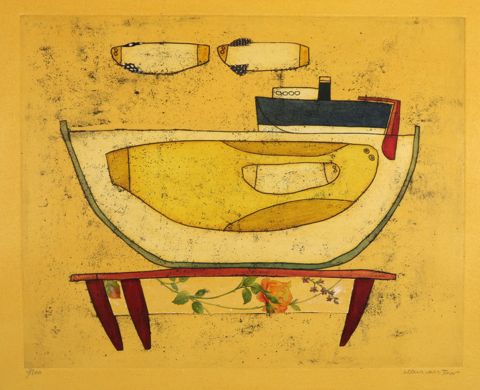 Ellen van toor: Ets en collage, Ruimte van een beperking kopen? Bied vanaf 1!