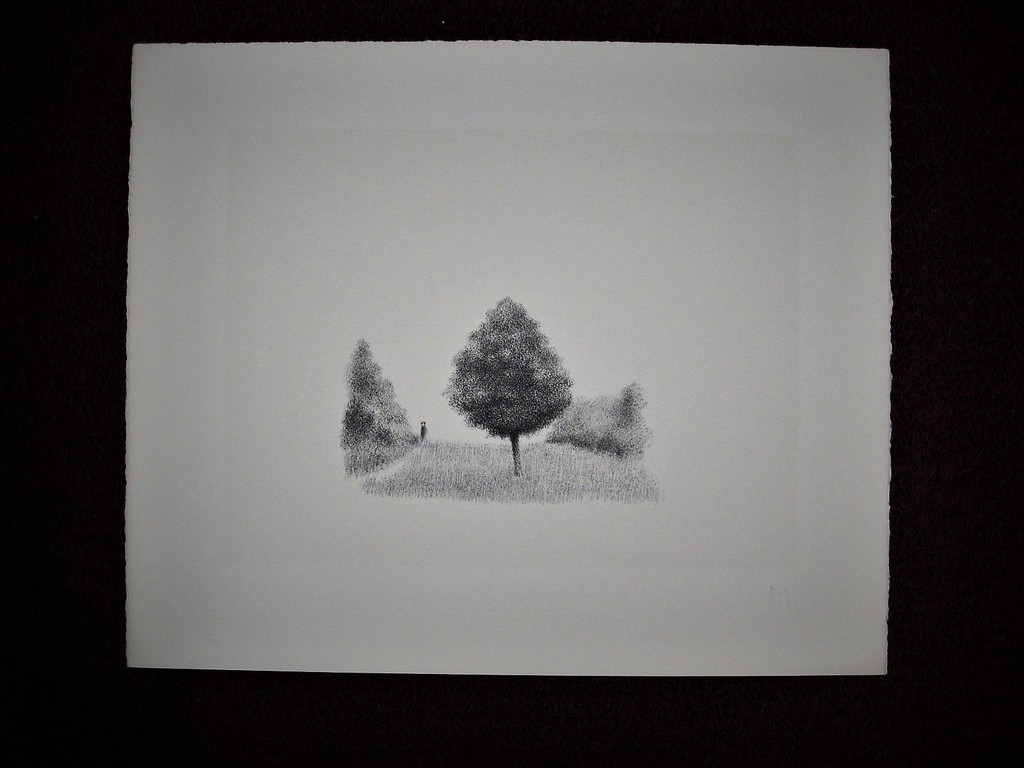 Typisch verstild werk van Metten Koornstra 1912-1978 Litho "man in landschap" MK kopen? Bied vanaf 1!