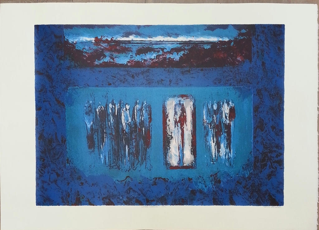 Mattie Schilders, Zeefdruk op papier, Titel;  verkocht voor € 40!