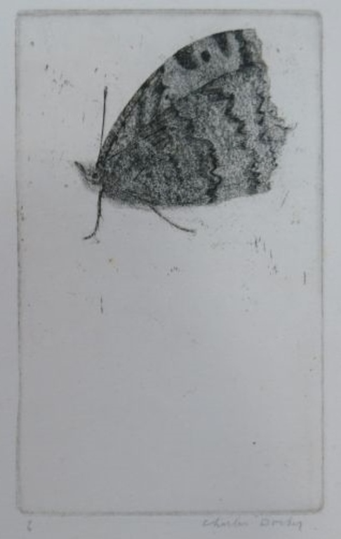 Charles Donker: Ets, Vlinder verkocht voor € 125!