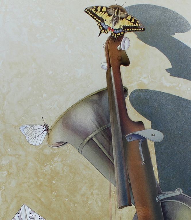 Ernst Hanke -Strohvioline- Prachtige Litho. Eigen druk.  Handgesigneerd. 1992 kopen? Bied vanaf 79!
