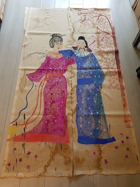 Beschilderd doek - Aziatisch stel kopen? Bied vanaf 1!