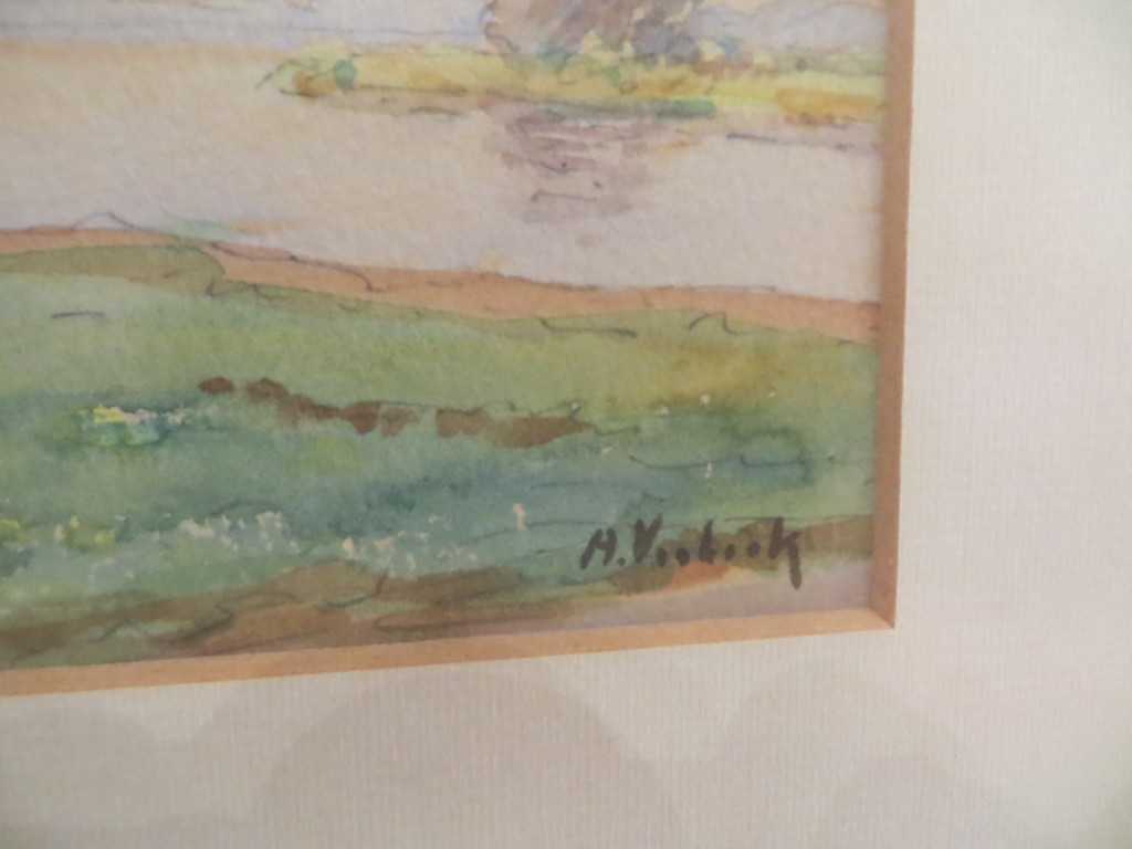 aquarel landschap met koeien kopen? Bied vanaf 15!