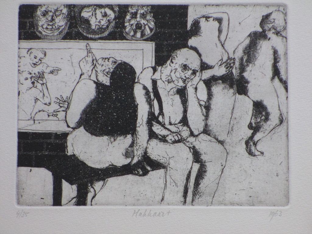 Fer Hakkaart, Absurdistisch tafereel, Ets 1963 kopen? Bied vanaf 75!