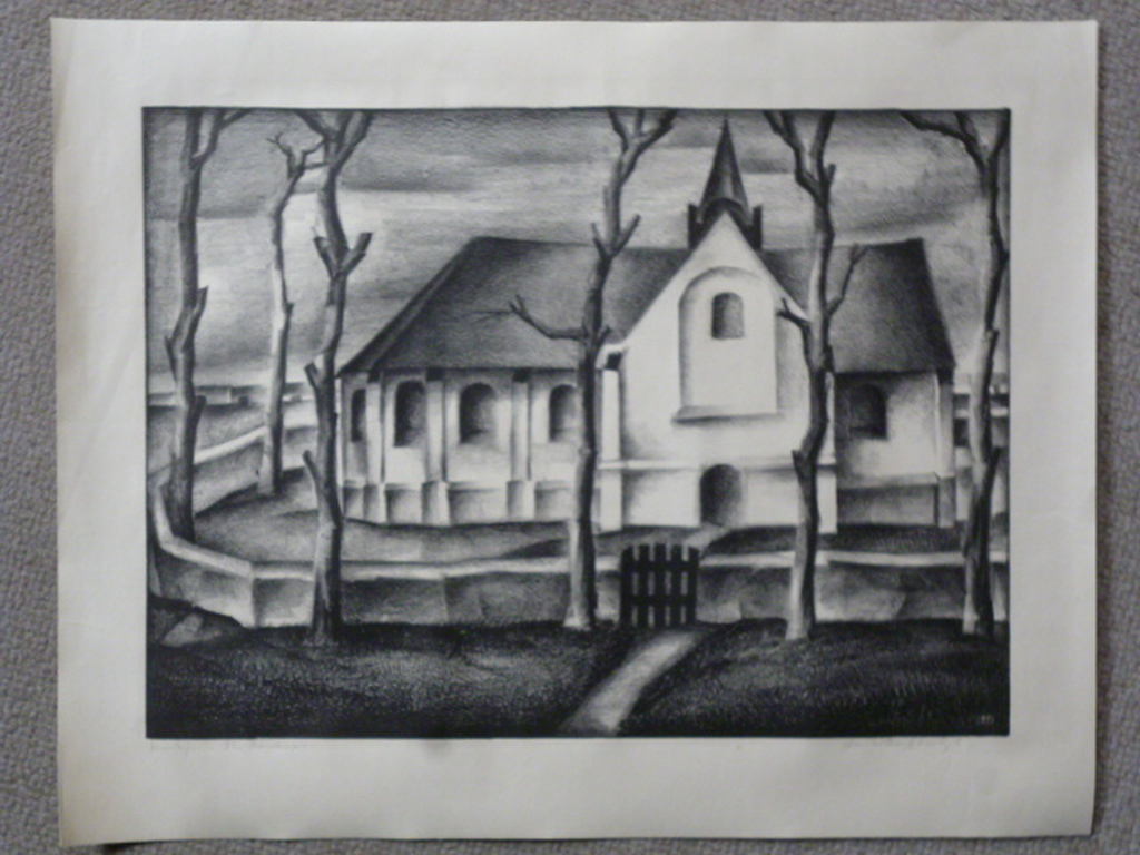 Aart van Dobbenburgh - litho - Kerkje in St. Pancras kopen? Bied vanaf 75!