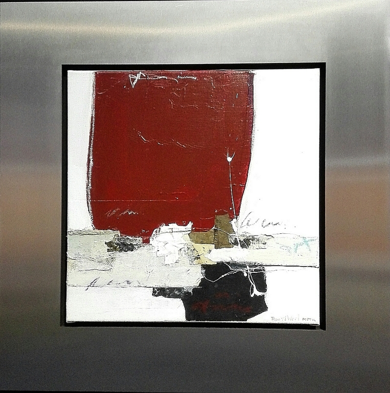 Ron van der Werf, Origineel op linnen in prachtige RVS lijst, echt eenTOP stuk verkocht voor € 250!