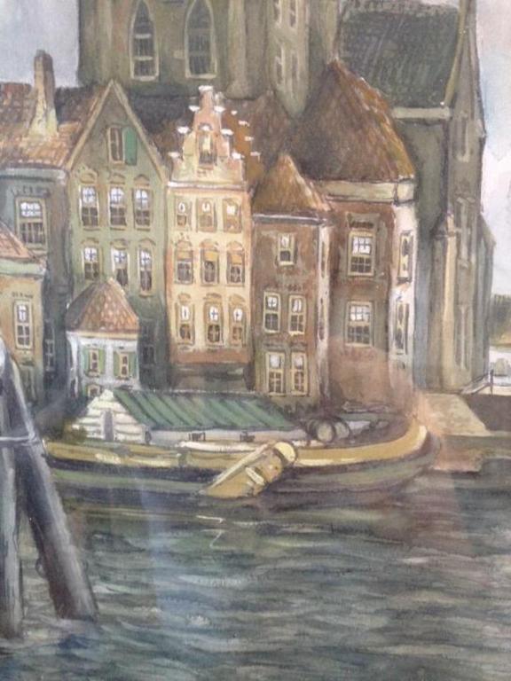 Onbekende Kunstenaar- aquarel Dordrecht - gesigneerd. kopen? Bied vanaf 1!
