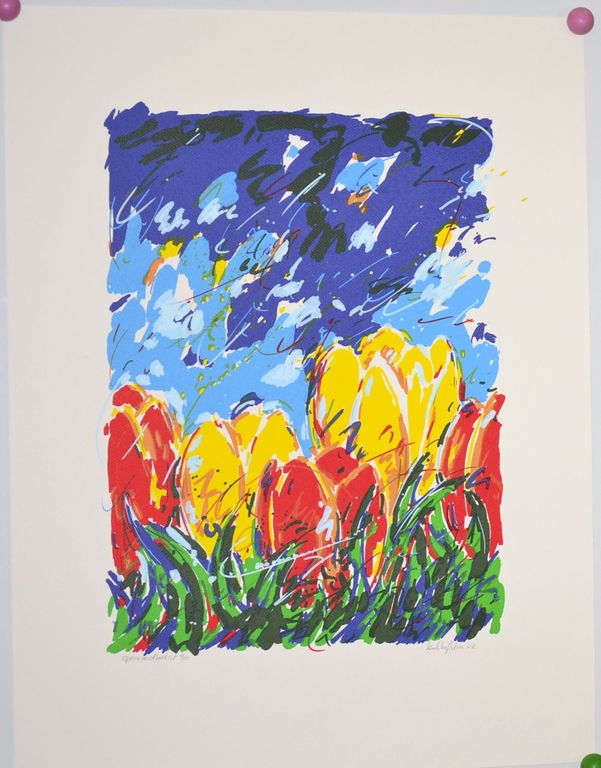 Henk Hofstra: Giclee-print. Tulpen kopen? Bied vanaf 20!